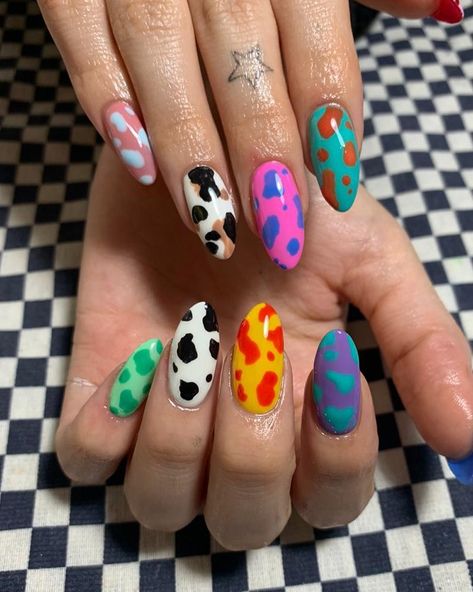 Makeup Nails Designs, Cow Nails, Spring Nail Colors, Exotic Nails, Summer Nails Colors, Dipped Nails, Dream Nails, Fire Nails, Funky Nails