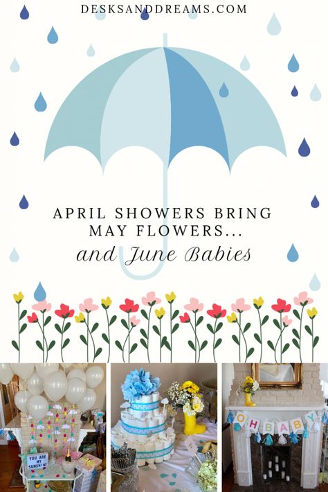 April Shower Bridal Shower Theme, April Showers Baby Shower Theme Boy, Rain Centerpieces, April Shower Baby Shower Theme, Rain Shower Baby Shower Theme, Showered With Love Baby Shower Theme, April Showers Bring May Flowers Theme, Baby Shower Rain Theme, Rain Themed Baby Shower Ideas