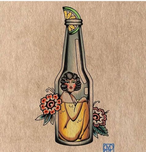 Female Tattoo Designs, Beer Tattoo, Beer Tattoos, Traditional Tattoo Inspiration, Traditional Tattoo Sleeve, Tattoo Ideas Female, Traditional Tattoo Art, Tattoo Portfolio, Traditional Tattoo Flash