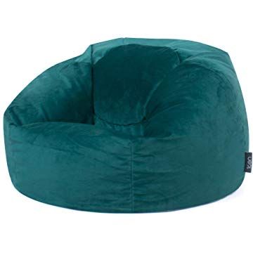 icon Milano Classic Velvet Bean Bag Chair - Teal Green, 84cm x 70cm - Large Luxury Plush Velvet Bean Bag Diy Bean Bag Chair, Velvet Bean Bag, Large Lounge Chair, Bean Bag Design, Diy Bean Bag, Modern Bean Bags, Green Tosca, Faux Fur Bean Bag, Fur Bean Bag