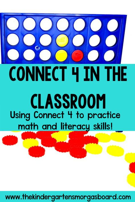 Connect 4 Classroom Game, Connect Four Math Game, Connect 4 Math Game, Gameschooling Kindergarten, Envision Math Kindergarten, Centers Kindergarten, Envision Math, Kindergarten Smorgasboard, Kindergarten Math Games