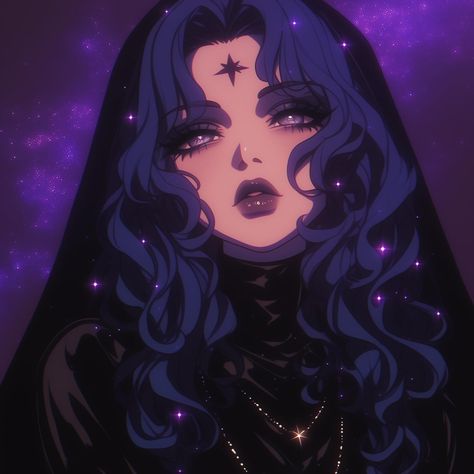 Goth Desktop Wallpaper Hd 1080p, Procreate Icon Aesthetic, Oracle Character, Witchy Pfp, Goddess Pfp, Astrology Makeup, Cosmic Queen, Drawing Pfp, Celestial Being