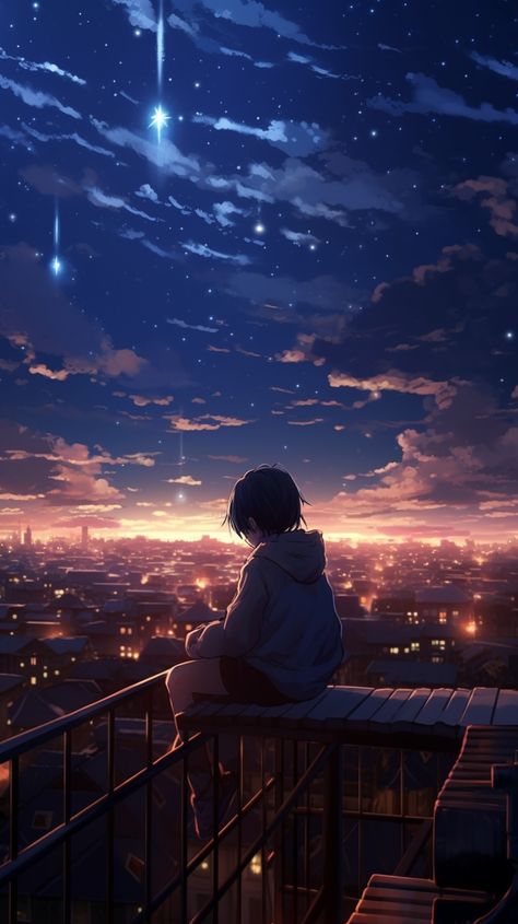 Night Background Drawing, Anime Night Sky Aesthetic, Anime Night Wallpaper, Sky Anime Wallpaper, Anime Sky Wallpaper, Anime Night Sky, Sky Scenery, Anime Photo Profile Dark, Sky Anime