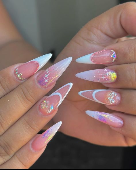 Fancy Nails Designs, Classy Acrylic Nails, Unique Acrylic Nails, Nail Swag, White Nail, Pink Acrylic Nails, Fancy Nails, Dope Nails, Best Acrylic Nails