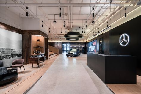 Mercedes-Benz Offices - Hong Kong Car Showroom Interior, Car Showroom Design, Open Loft, Luxury Garage, Corporate Style, Garage Interior, Car Showroom, Showroom Design, Car Office