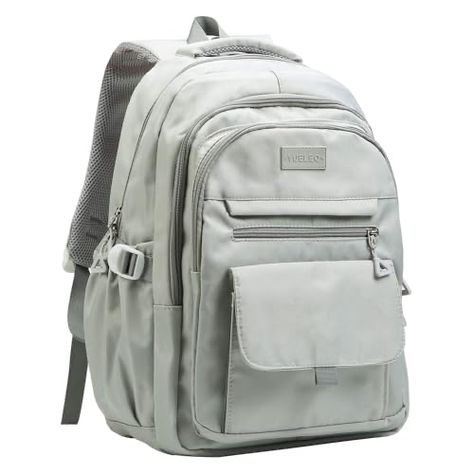 Grey Backpack Aesthetic, Aesthetic Bookbag, Girls School Backpack, Backpack For College, Backpack Aesthetic, Grey Backpack, Aesthetic Backpack, Grey Backpacks, College Aesthetic