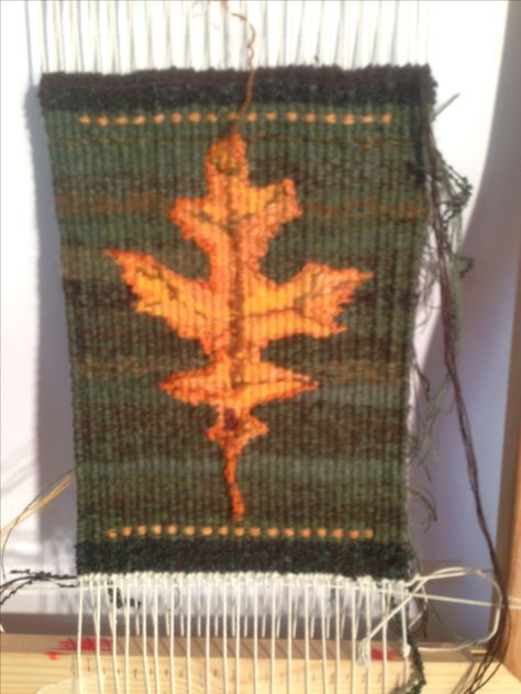 Autumn leaf Woven Tapestry, Autumn Leaf, 4 Seasons, Tapestry Weaving, Weaving Techniques, Fiber Arts, Canada Flag, Autumn Leaves, Country Flags