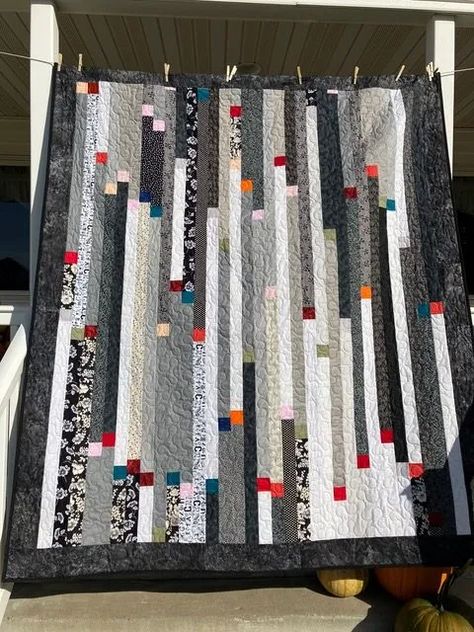 Community Quilts from Lori | Jo's Country Junction Jelly Roll Quilts, Jelly Roll Race Quilt, Jelly Roll Race, Black And White Quilts, Jelly Roll Quilt Patterns, Applique Quilting, Jellyroll Quilts, Strip Quilts, White Quilt