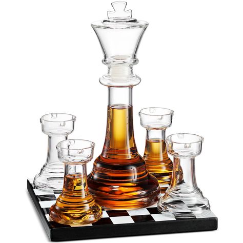 Whiskey Gift Set, Glass Chess Set, Glass Chess, Vodka Wine, Whiskey Glasses Set, Whiskey Set, Liquor Dispenser, Liquor Glasses, Whiskey Decanter Set