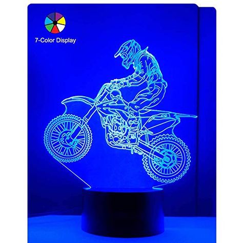 Dirt Bike Decor, Bike Decor, Boy Birthday Decorations, Gifts For Guys, Boy Girl Room, Bike Gift, 3d Lamp, Sports Birthday, Super Gifts