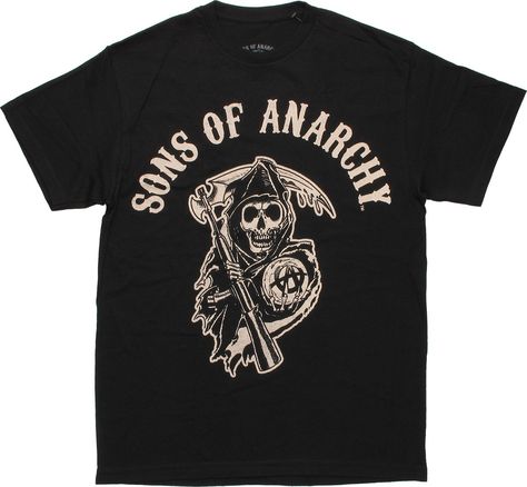 Sons of Anarchy Reaper Logo Black T Shirt #SOA Sons Of Anarchy Logo, Reaper Logo, Sons Of Anarchy Reaper, Sons Of Anarchy Motorcycles, Sons Of Anarchy Samcro, Son Of Anarchy, Patriots Football, Jax Teller, Skull Wallpaper