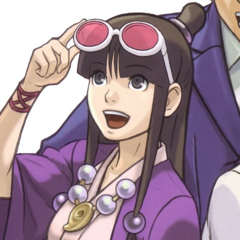 Maya Fey Icon, Maya Fey, Ace Attorney, Purple, Hair, Anime, Black, Art