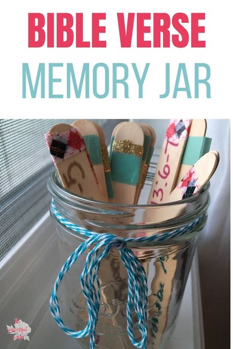 BIBLE VERSE memory jar Bible Verse Jar, Memorize Bible Verses, Scripture Crafts, Prayer Jar, Scriptures For Kids, Prayer Stations, Bible Verse Memorization, Scripture Memorization, Memory Jar