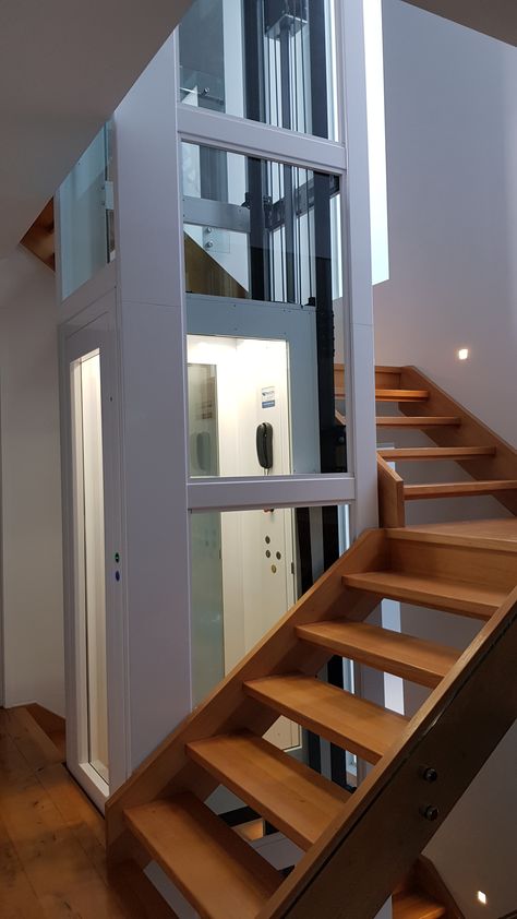 Lift Design For Home, House Lift Design, House Elevator, Wrap Staircase, Stair Layout, Stair Elevator, Home Lift, House Lift, Stair Lift