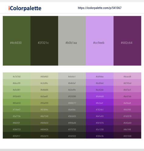 Flower Brown, Green Color Combinations, Purple Color Schemes, Purple Color Palettes, Gray And Brown, Claret Red, Purple Dark, Green Colour Palette, Fall Color Palette