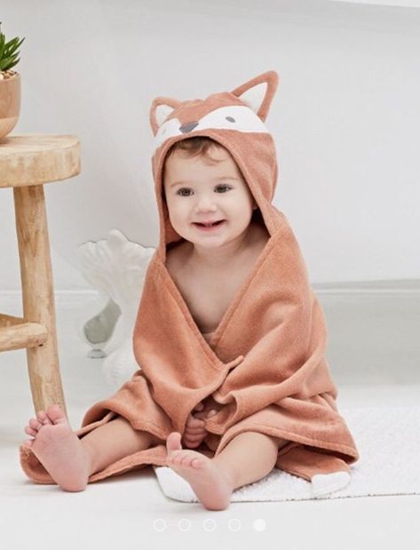 "Personalized Hooded Towel Fox Simply adorable! A great  way for your little one to dry off at bath time or at the pool. Featuring a cute Fox design in rust. This comfy bath wrap is made of 100% cotton velour terry with cotton terry back to keep baby cozy and dry in this soft plush baby bath wrap.  Personalize it with a name embroidered large on the back at no extra charge. Please specify thread color and font choice when ordering Makes a perfect new baby or shower gift! Measures 24' x 30', not including head or tail. This size is suitable for babies  age to 24 months. Please indicate: 1. Font choice. 2. Baby's name. 3. Thread color. Please note: If you want the name to \"stand out\" on the towel please choose a thread color other than Burnt Orange. Thank you for visiting the SewMeShoppe" Luxury Baby Gifts, Baby Bath Towel, Bath Wrap, Hooded Bath Towels, Baby Lamb, Hooded Baby Towel, Baby Unicorn, Elegant Baby, Luxury Baby