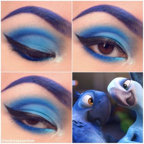 Rio Makeup Carnival, Jewel Rio Costume, Rio Makeup, Rio Costume, Girl Eye Makeup, Bird Makeup, Rio Movie, Movie Makeup, Performance Makeup