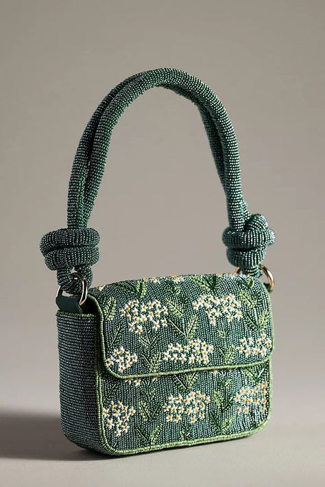 The Fiona Beaded Bag: Knotted Flora Edition | Anthropologie Green Fits, Candles For Sale, Beaded Bag, Pretty Bags, Beaded Purses, Candle Accessories, Beaded Bags, Cute Bags, Acrylic Beads