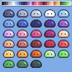 Pixel Art Palettes, Pixel Art Pallet, Crystals Pixel Art, Pixel Art 2 Colors, Pixel Art Practice, Pixel Art Characters Tutorials, Crystal Pixel Art, Pixel Art Slime, Couple Pixel Art