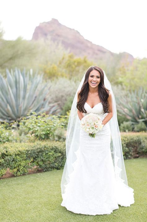 The 60 Prettiest Bridal Hairstyles From Real Weddings Wedding Hairstyles Medium Length, Bridal Hair Updo, Wedding Hairstyles With Veil, Veil Hairstyles, Wedding Hair Inspiration, Wedding Hair Down, Bridal Hairstyles, Wedding Hairstyles Updo, Hair Down