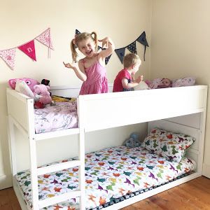 Simple Ikea Kura Bunk Bed Hack | The Perfect Bunk Beds for Under 5s | Emily and Indiana Floor Bunk Beds, Kura Bunk Bed, Bunk Bed Hacks, Ikea Bunk Bed, Ikea Kura Hack, Kura Hack, Ikea Bed Hack, Amy March, Toddler Bunk Beds