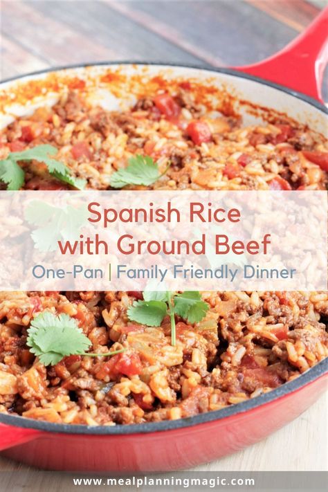 Spanish Rice With Meat, Spanish Rice Ground Beef, Spanish Rice Recipe With Ground Beef Main Dishes, Spanish Rice Recipe Easy Ground Beef, Spanish Rice Dinner Ideas, Hamburger Spanish Rice Recipe, Recipes With Spanish Rice, Beef Spanish Rice, Spanish Rice With Ground Beef