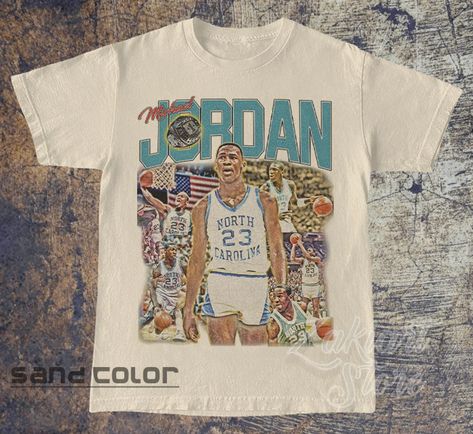 Vintage 90s Graphic Style Michael Jordan T-Shirt, Michael Jordan Shirt, Vintage Oversized Sport Tee Jordan Shirt, Jordan T Shirt, Green Antique, Antique Jade, Jordan Shirts, Graphic Style, Custom Tshirt Design, Mens Long Sleeve Tee, Sports Tees