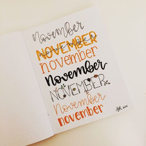 November🍁🍂 November Calander Doodles, Cute Ways To Write November, Calendar Font Ideas, Calendar Writing Ideas, November Header Ideas, November Font Hand Lettering, November Word Art, November Calligraphy Hand Lettering, November In Cursive