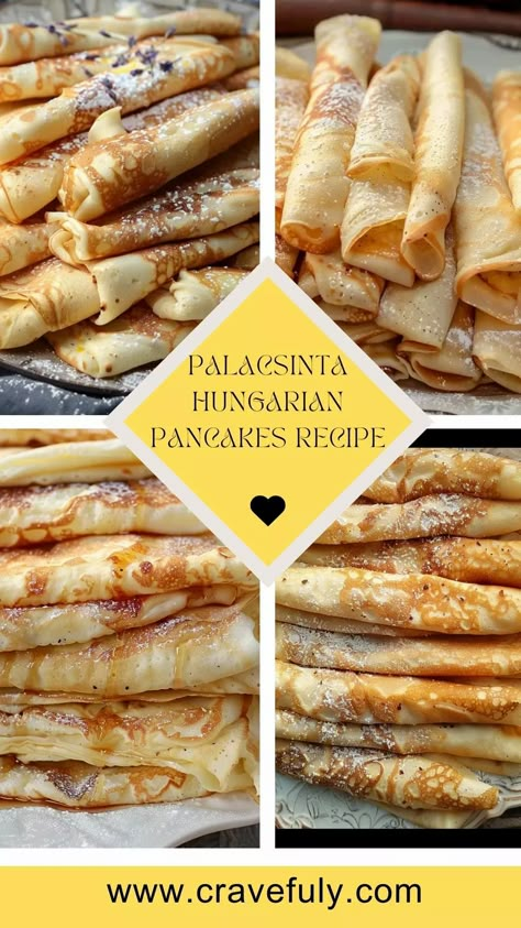 Savor the delicate flavors of Palacsinta Hungarian pancakes, a traditional delight filled with sweet or savory fillings. Taste Hungary today! Hungarian Crepes Recipe, Romanian Pancakes, Hungarian Pancakes, Palacinke Recipe, Dry Cottage Cheese, Food Europe, Cultural Foods, Hungarian Desserts, Hungarian Food