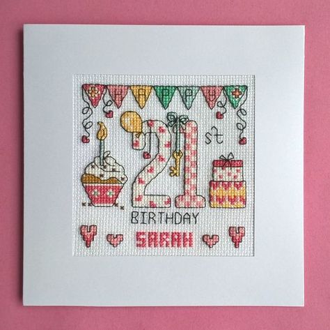 Birthday Cross Stitch, Alphabet Chart, 21st Birthday Cards, Happy 16th Birthday, Happy 30th, Happy 21st Birthday, Happy 30th Birthday, Cross Stitch Heart, Stitch Ideas