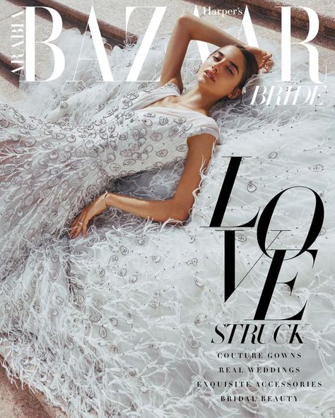 Harper's Bazaar Bride Arabia Spring/Summer 2019 Cover Bridal Magazine Cover, Bride Fashion Photography, Debut Photoshoot, Bridal Editorial, Vogue Wedding, Fashion Magazine Cover, Bridal Magazine, Bridal Photoshoot, Fashion Cover