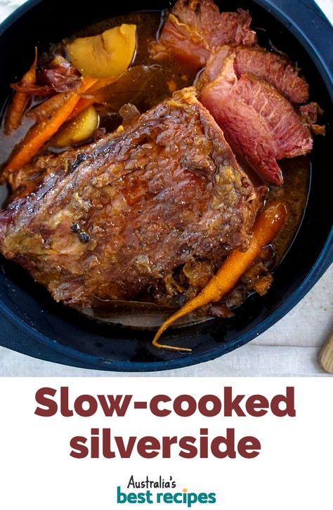 Silverside Slow Cooker, Slow Cooked Silverside, Silverside Recipe, Slow Cooker Corned Beef, Corned Beef Recipes, Olive Recipes, Roast Beef Recipes, Crockpot Cooking, Slow Cook