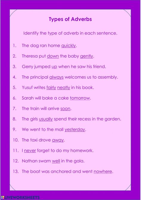 Adverb Worksheet For Class 3, Adverbs Worksheet Class 5, Adverbs Worksheet Grade 3, Types Of Adverbs Worksheet, Types Of Adjectives Worksheet, Adverbs Worksheet 4th Grade, Types Of Adverbs, Worksheet 3rd Grade, 4th Grade Reading Worksheets