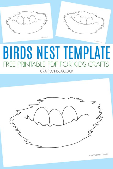 FREE Birds Nest Template Bird Nest Preschool, Easter Stories, Nest Images, Egg Template, Bird Nest Craft, Bird Template, Keeping Kids Busy, Farm Activities, Preschool Arts And Crafts