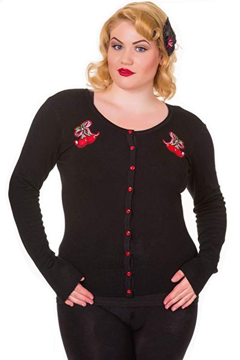 Dancing Days Rockabilly Pinup Cherry Love Black Knit Cardigan - Retro Vintage Cherry black knit cardigan, Pin-up Model black cherry cardigan, Office pin-up lady cherry logo cardigan Long Oversized Cardigan, Casual Sweaters Women, Long Cardigan Coat, Long Jackets For Women, Rockabilly Pinup, Dancing Day, Black Knit Cardigan, Oversized Sweater Cardigan, Long Coat Jacket