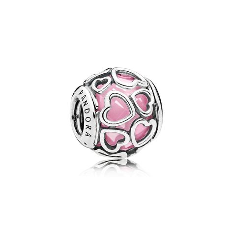 Pandora Clips, Pandora Charms Pink, Pandora Bracelet Charms Ideas, Pandora Bracelet Designs, Pink Heart Pattern, Dream Bracelet, Pandora Earrings, Pandora Jewelry Charms, Pandora Pink