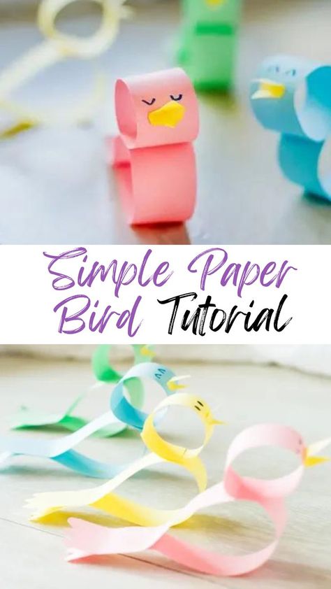 Birds Kindergarten Activities, Spring Classroom Decorations, Bird Crafts Preschool, Spring Paper Flowers, Bird Paper Craft, Birds For Kids, Bird Craft, Storytime Crafts, Nursery Crafts