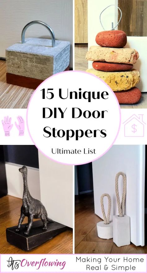 15 Unique DIY Door Stopper Ideas To Make At Home Door Weight Stopper Diy, Door Holder Ideas, Decorative Door Stopper, Door Stops Diy, How To Make A Door Stopper, Homemade Door Stop, Outdoor Door Stop, Diy Door Stopper Easy, Door Stopper Fabric