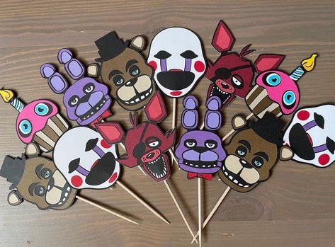 Fnaf Party Favors, Five Nights At Freddy’s Birthday Party, Fnaf Themed Birthday Party, Fnaf Party Ideas, Five Nights At Freddy's Birthday Ideas, Fnaf Birthday Party Ideas, Fanf Drawing, Fnaf Birthday Party, Five Nights At Freddy's Party