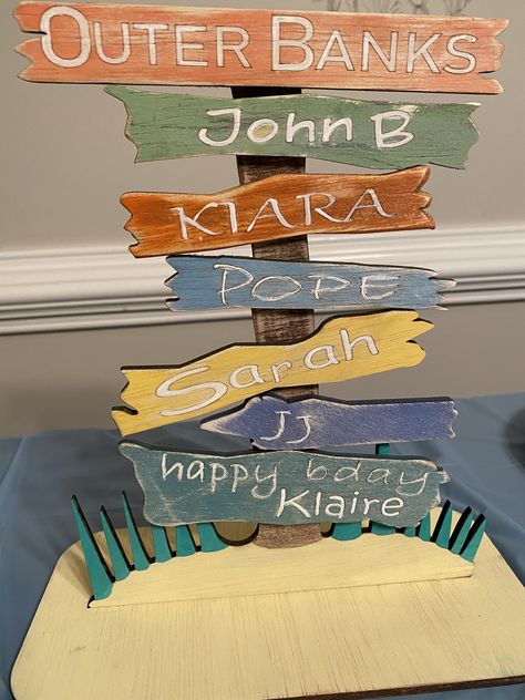 Outer Banks Party Decorations, Obx Themed Birthday Party, Outer Banks Birthday Party Decorations, Outerbanks Party Ideas, Outerbanks Birthday Theme, Outer Banks Themed Room, Bank Cake Ideas, Outer Banks Themed Birthday Party, Outer Banks Birthday Party Ideas