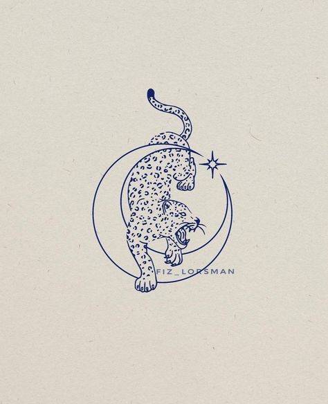 Moon And Tiger Tattoo, Leopard Moon Tattoo, Jaguar Line Art, Tattoo Art Drawings Design, Jaguar Tattoo Ideas, Wildcat Tattoo, Jaguar Tattoo Design, Drawings For Tattoos, Leopard Tattoo Design