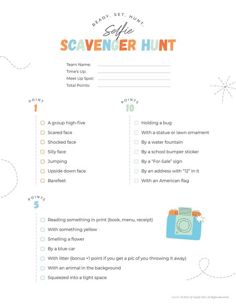 Selfie Scavenger Hunt, Fun Rainy Day Activities, Printable Scavenger Hunt, Scavenger Hunt Birthday, Treasure Hunt Clues, Photo Scavenger Hunt, Family Fun Day, Scavenger Hunt For Kids, Silly Faces