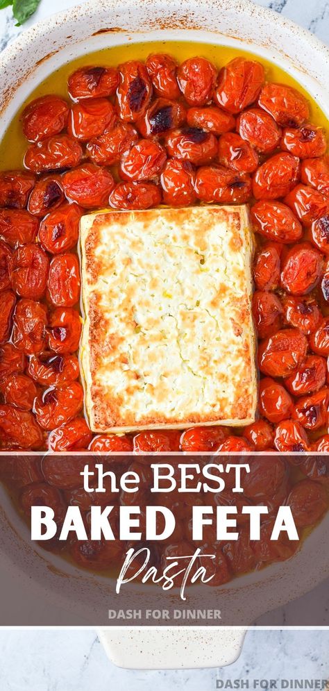 Tik Tok Cherry Tomato Pasta, Cherry Tomato And Feta Recipes, Feta Tomato Recipe, Tik Tok Cherry Tomato Feta Pasta, Cherry Tomato Feta Bake, Feta Grape Tomato Pasta, Baked Feta Tomatoes, Feta Tomato Pasta Recipe, Tomatoes Feta Pasta