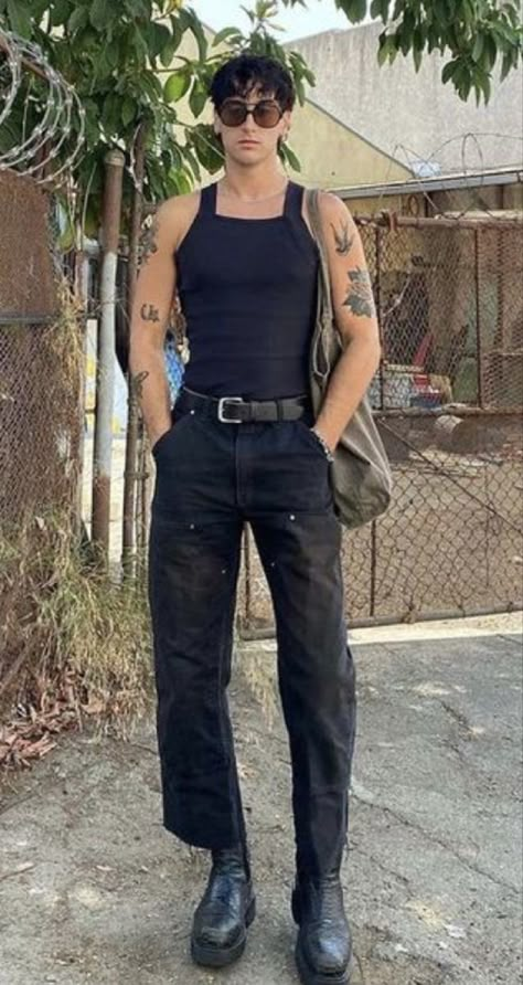 Techno Man Outfit, Techno Fits Men, Goth Mens Fashion Street Style, Mens Groomsmen Outfits, Mens Hippie Outfits, Techno Rave Outfit Men, Mens Indowestern Outfits Wedding, Hey Dudes Mens Outfits, Techno Outfit Men