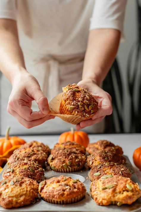 Sourdough muffins are already a staple snack around here, but I knew I could take them to the next level with a pumpkin protein version. These cottage cheese pumpkin protein muffins have 10 grams of protein each and include sourdough discard, grass-fed whey protein, creamy cottage cheese, and pumpkin puree for the best flavor and nutrition. #pumpkin #protein #muffins High Protein Sourdough Recipes, Pumpkin Cottage Cheese Muffins, Cottage Cheese Pumpkin Muffins, Sourdough Pumpkin Muffins, Cottage Cheese Pumpkin, Cottage Cheese Muffins, Pumpkin Protein Muffins, Pumpkin Yogurt, Sourdough Muffins