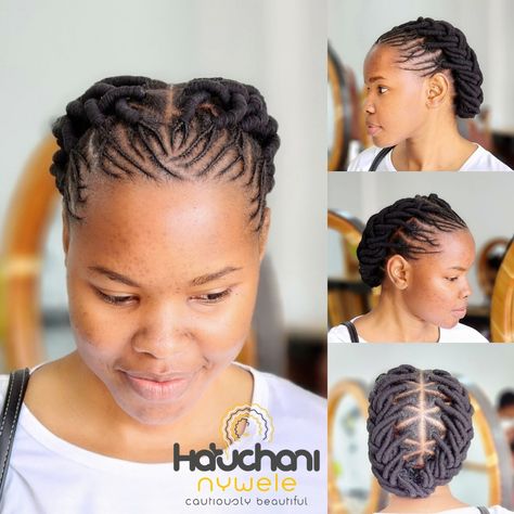 Cute 😍 African Threading Hairstyles, Threading Hairstyles, Twisted Hairstyles, Brazilian Wool Hairstyles, African Threading, Brazilian Wool, Corn Rolls, Latest Hair Braids, Cornrow Ponytail