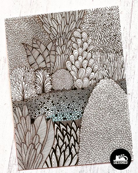 #design #graphic #illustration #zentangle #inkpen #handdrawing #nature #naturedrawing #treedrawing #leavesdrawing Landscape Zentangle, Artsy Kitchen, Zantangle Art, Zentangle Doodles, Landscape Pencil Drawings, Bored Art, Zentangle Doodle, Zen Doodle Patterns, Zen Tangle