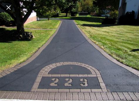 Stamped asphalt Colored Asphalt, Highland Cottage, Southern Charm Homes, Paver Ideas, Driveway Edging, Victorian House Interiors, Asphalt Driveway, Driveway Design, Driveway Landscaping