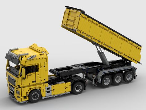 Lego Truck Instructions, Lego Vehicles Instructions, Lego Truck Moc, Lego Technic Trailer, Lego Trucks And Trailer, Lego Technic Truck Moc, Lego Technic Truck, Lego Offroad Truck, Lego Machines