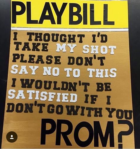 Hamilton promposal!! Hamilton Promposal Ideas, Broadway Promposal, Musical Theatre Hoco Proposal, Theatre Hoco Proposals, Prom Pictures Group, Cute Promposals, Asking To Prom, Prom Pictures Couples, Cute Prom Proposals